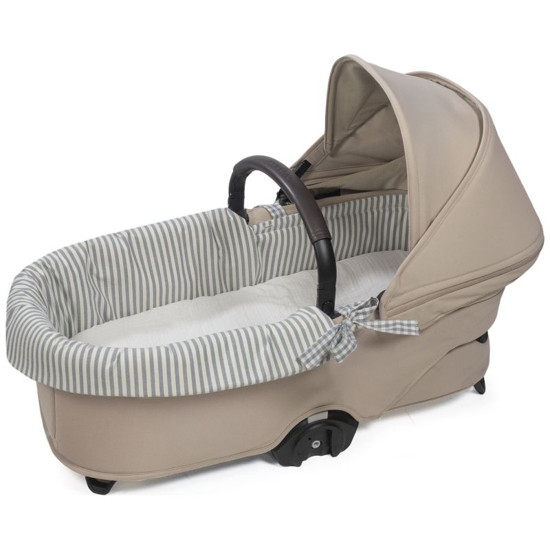 Housse de nacelle et Drap housse pour nacelle Praliné Vichy Rayures Matcha Walking Mum Produit 3