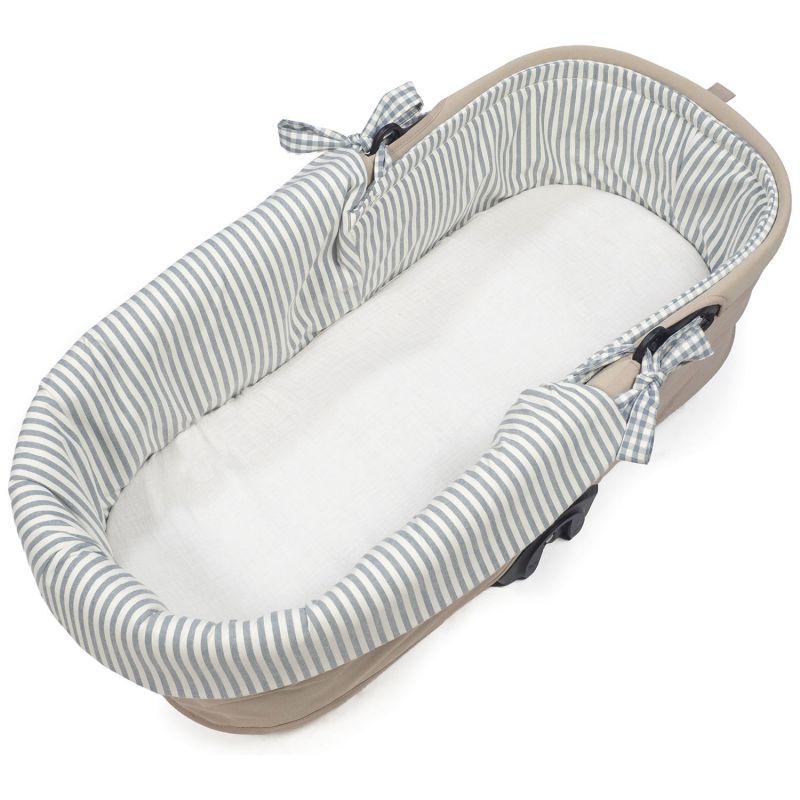 Housse de nacelle et Drap housse pour nacelle Praliné Vichy Rayures Matcha Walking Mum Produit 5