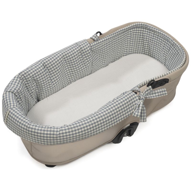 Housse de nacelle et Drap housse pour nacelle Praliné Vichy Rayures Matcha Walking Mum Produit 6