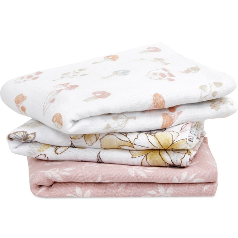 Lot de 3 langes Musy en coton bio Earthly (70 x 70 cm) aden + anais