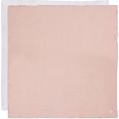Lot de 2 maxi-langes en coton Wild Rose-Ivory (115 x 115 cm) - Reconditionné Jollein