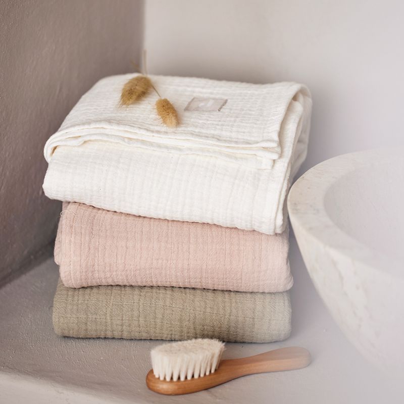 Lot de 2 maxi-langes en coton Wild Rose-Ivory (115 x 115 cm) - Reconditionné Jollein Produit 7
