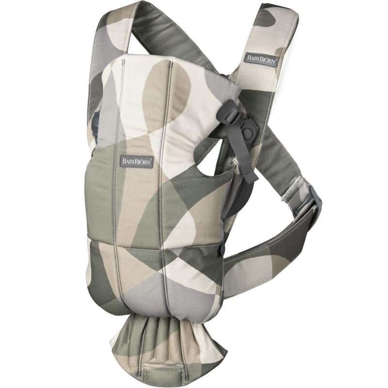 Porte-bébé Mini en coton kaki et vert BabyBjörn