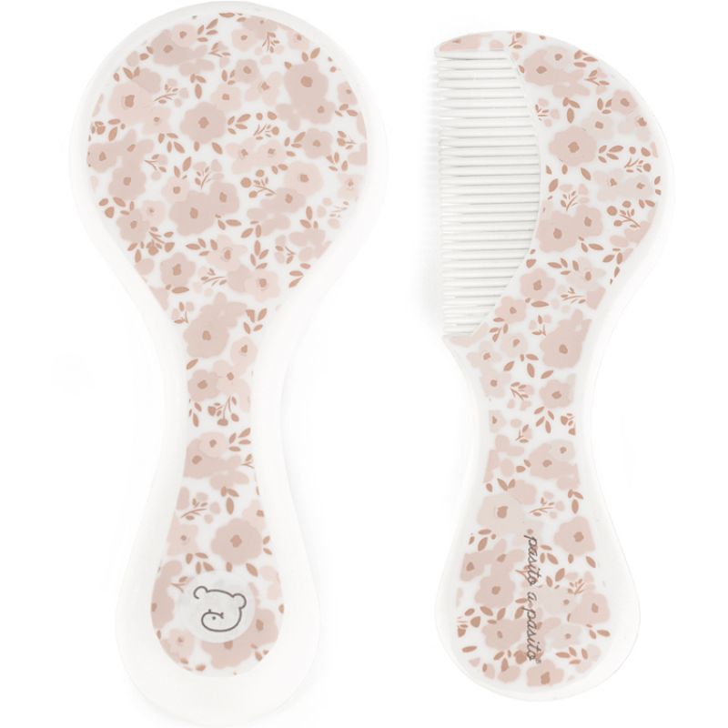 Brosse et peigne fleurs rose Pasito a pasito Produit 1 grande taille