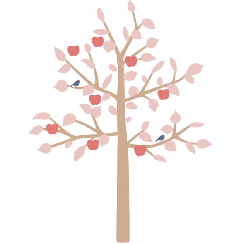 Sticker géant arbre Big Apple Tree rose (180 cm) Mimi'lou
