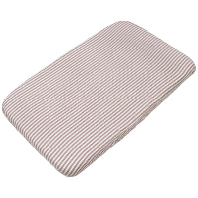 Drap housse pour berceau Praliné Rayures Moka (90x50 cm)