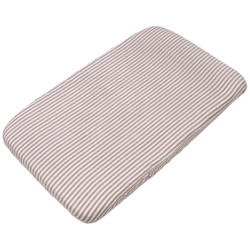 Drap housse pour berceau Praliné Rayures Moka (90x50 cm) Walking Mum Produit 1