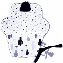 Doudou plat attache sucette Cupcake noir et blanc  par BB & Co