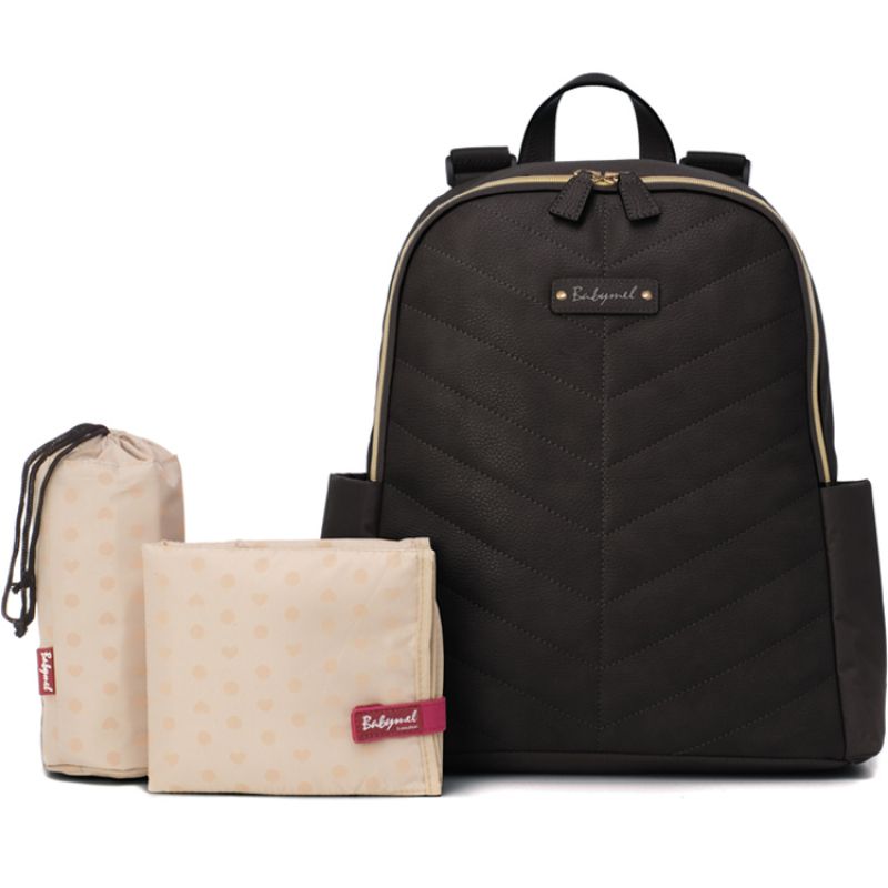 Sac à dos à langer Gabby simili cuir Noir Babymel