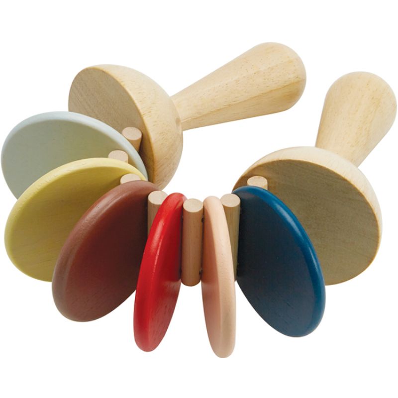 Claquettes en bois couleurs tendresse Plan Toys