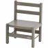 Chaise basse en bois massif Louise laqué gris clair - Combelle