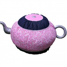 Pouf High Tea théière rose  par Moepa