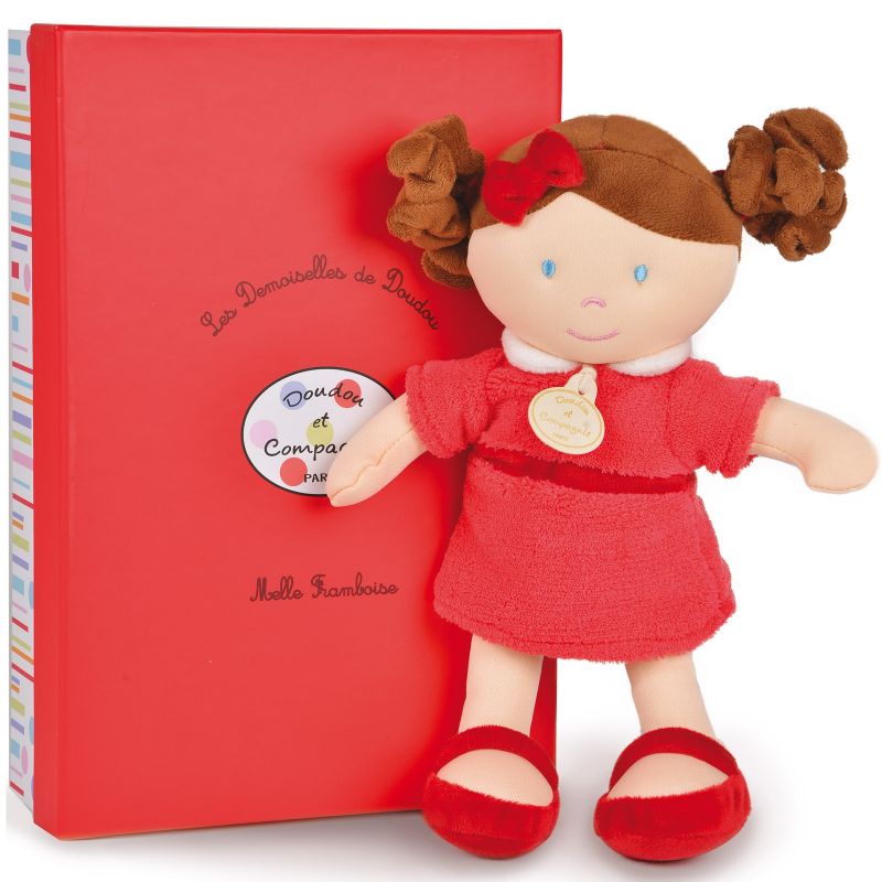 Coffret mademoiselle Framboise Les demoiselles de doudou rouge (30 cm) Doudou et Compagnie
