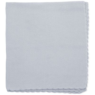 Couverture tricot bébé bleu (75 x 100 cm)