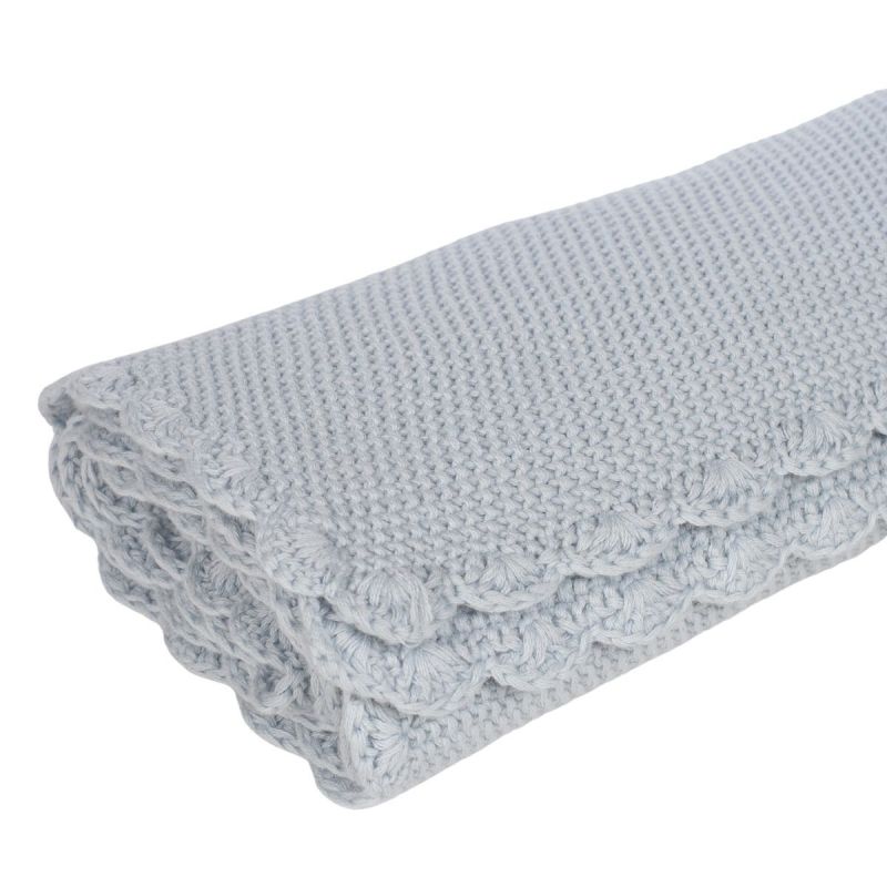 Couverture tricot bébé bleu (75 x 100 cm) Pasito a pasito Produit 5