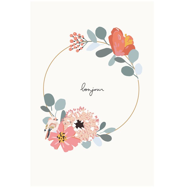 Grande affiche couronne de fleurs Bonjour Jill (60 x 40 cm) Mimi'lou