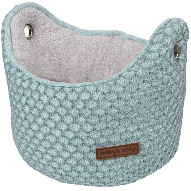 Panier de toilette Sun vert menthe et gris vert (18 x 20 cm) Baby's Only
