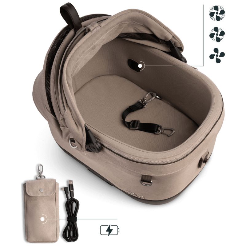 Siège auto pour animal avec ventilateur et système Isofix intégré MAEVE ISO5X WIND FAWN Tavo Produit 4