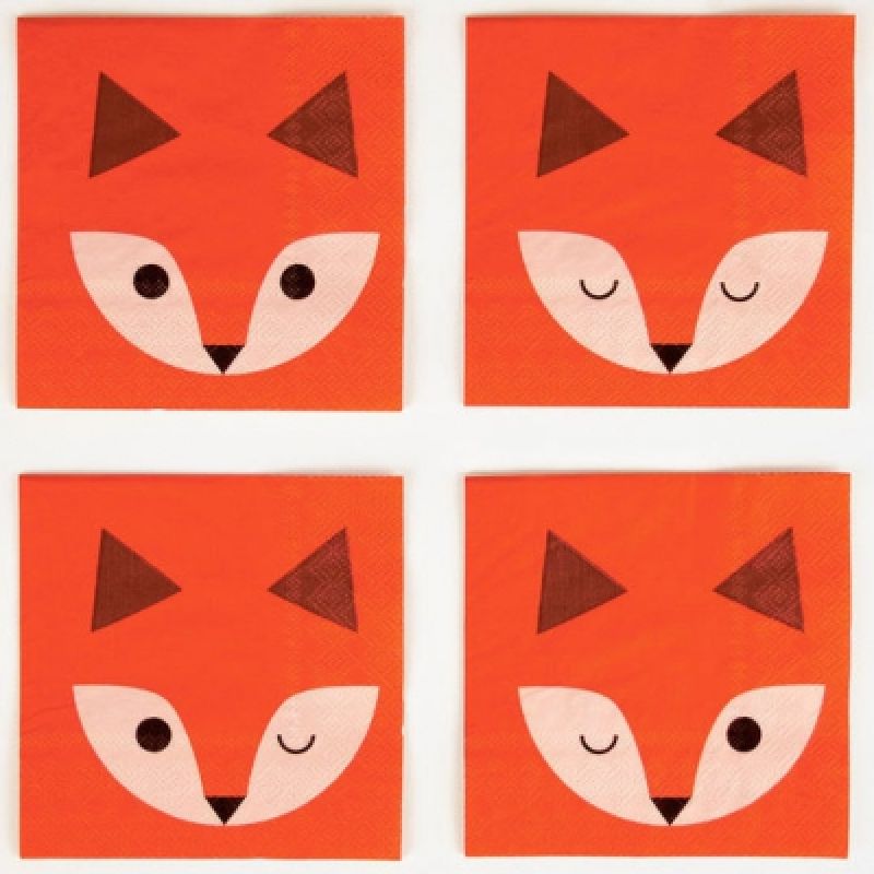 Lot de 20 serviettes en papier renard My Little Day
