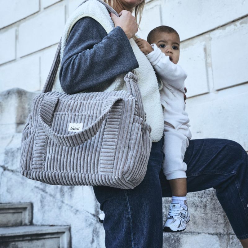 Sac à langer Middle Capsule velours Mink BEBEL Ambiance 1