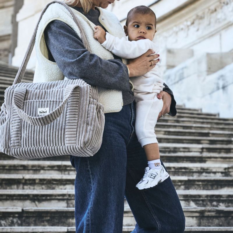 Sac à langer Middle Capsule velours Mink BEBEL Ambiance 3