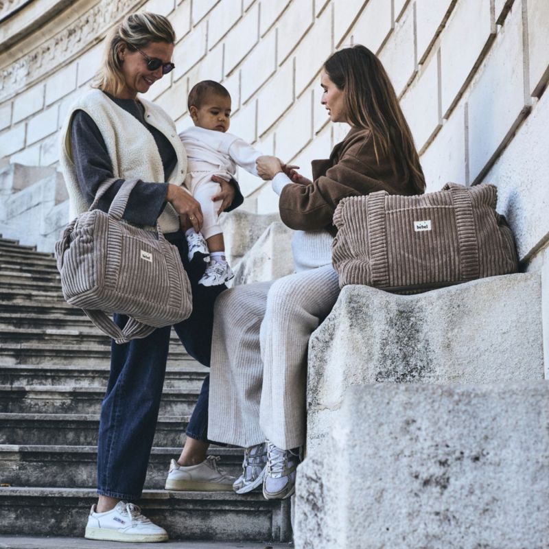 Sac à langer Middle Capsule velours Mink BEBEL Ambiance 4