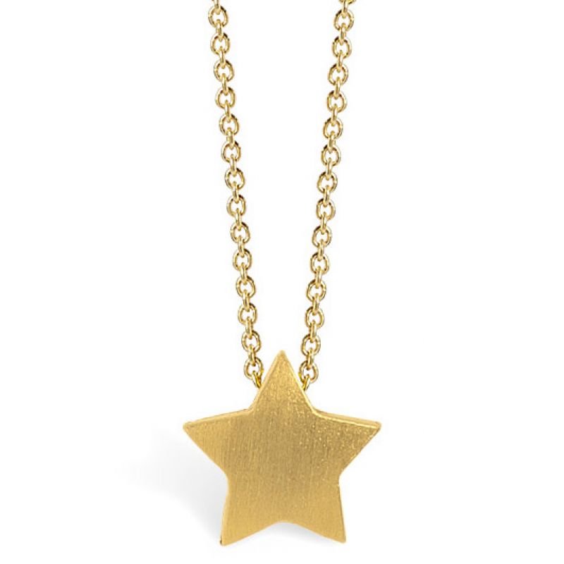 Collier chaîne 40 cm pendentif Full étoile 08 mm (vermeil doré) Coquine