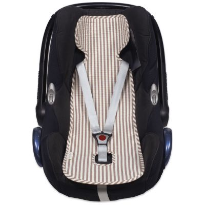 Assise pour siège-auto Praliné Rayures Moka Walking Mum
