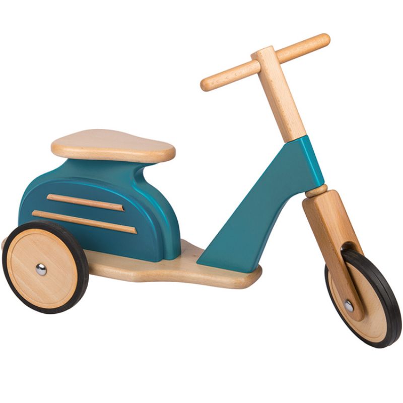Draisienne Scooter en bois bleu Moulin Roty