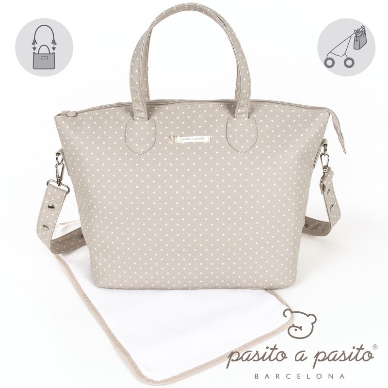 Sac à langer Atelier beige à pois blanc Pasito a pasito