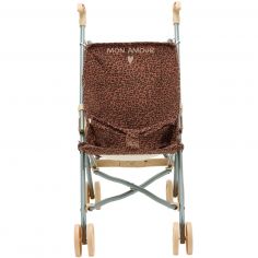 Poussette pour poupée Gaze Léopard Marron (personnalisable) - Atelier Wagram