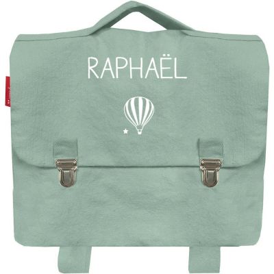 Cartable maternelle 33 cm vert amande (personnalisable)
