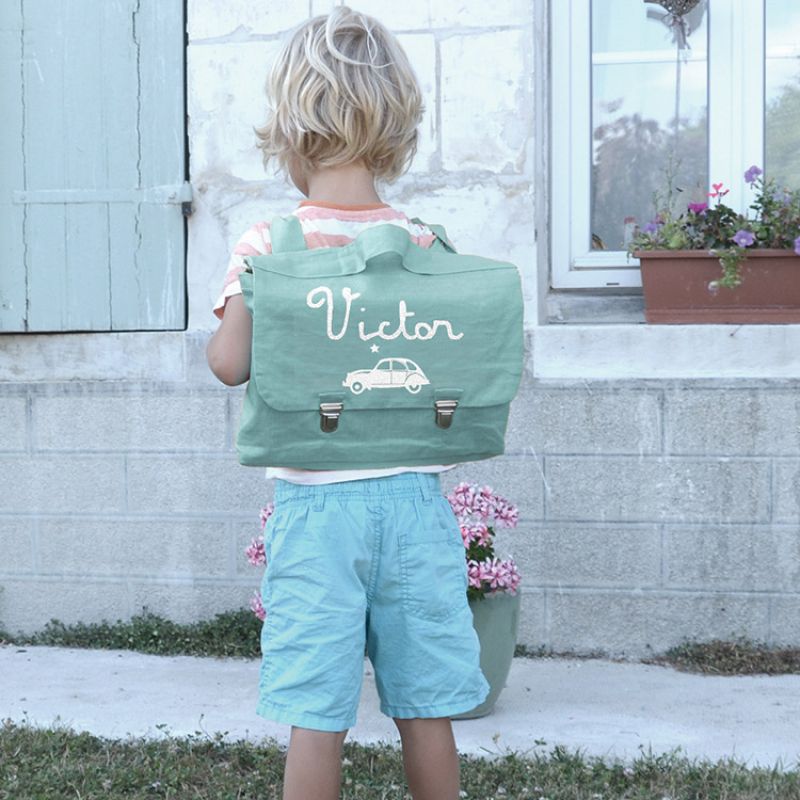 Cartable maternelle 33 cm vert amande (personnalisable) Les Griottes Ambiance 6