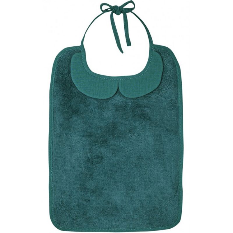 Bavoir à nouer Soft Bambou vert paon BB & Co