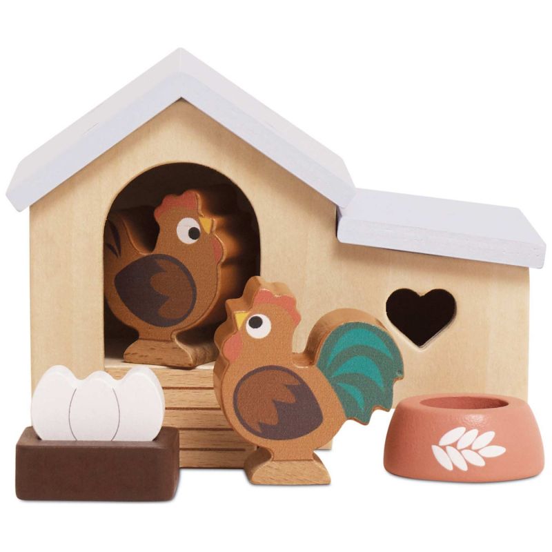 Poulailler avec poule oeufs et coq pour maison de poupée en bois FSC Le Toy Van Produit 1