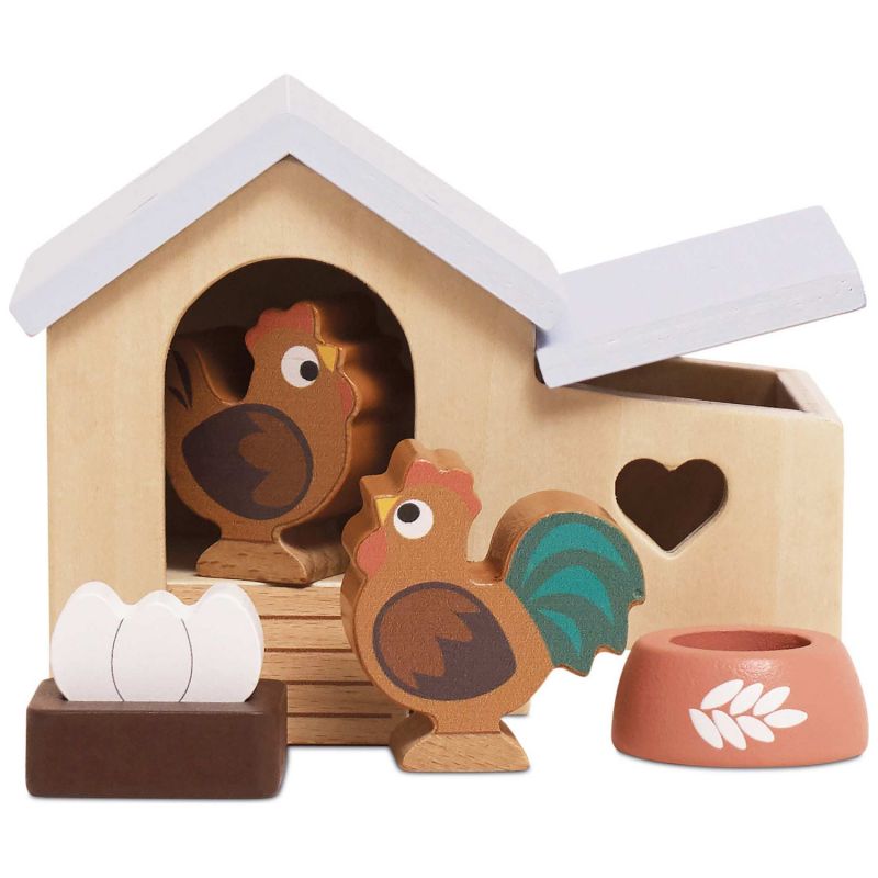 Poulailler avec poule oeufs et coq pour maison de poupée en bois FSC Le Toy Van Produit 3