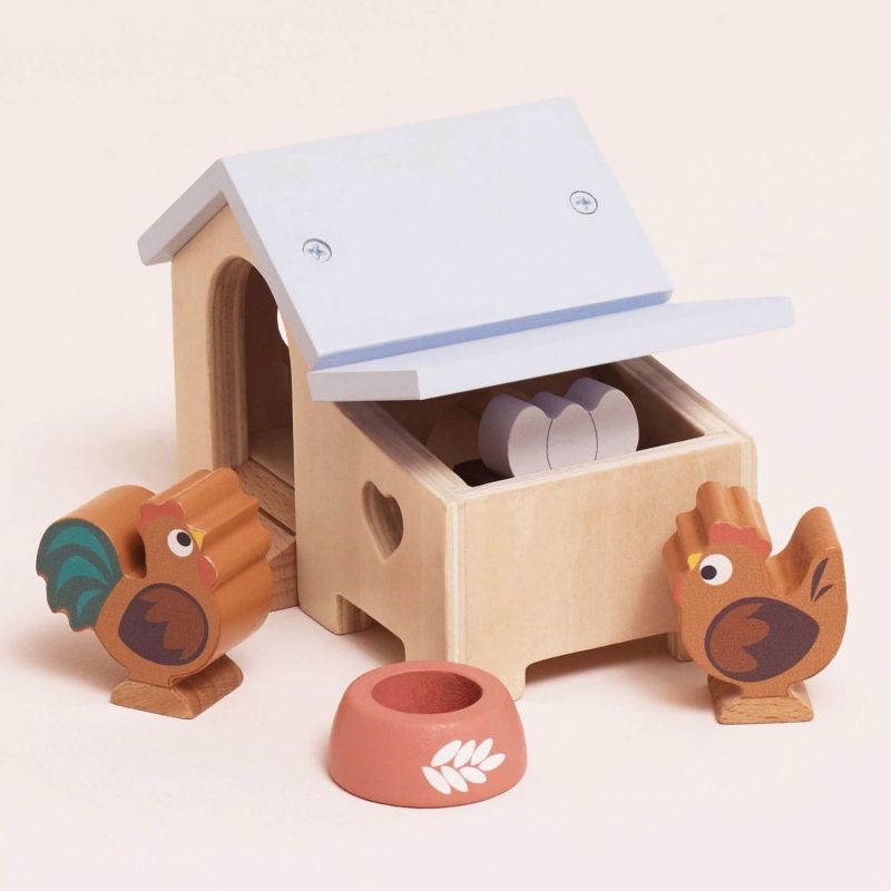 Poulailler avec poule oeufs et coq pour maison de poupée en bois FSC Le Toy Van Ambiance 6