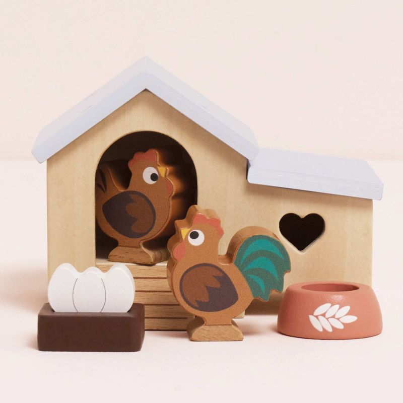 Poulailler avec poule oeufs et coq pour maison de poupée en bois FSC Le Toy Van Ambiance 8