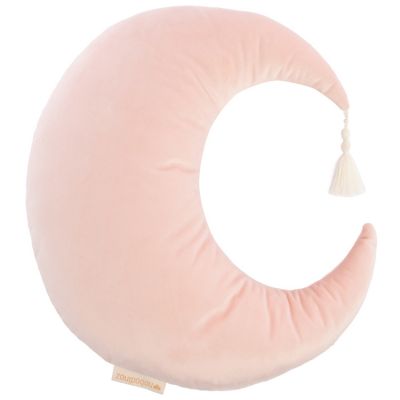 Coussin Lune Pierrot velvet Bloom rose (36 x 32 cm) Nobodinoz