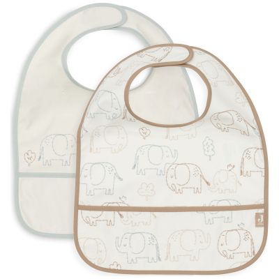 Lot de 2 bavoirs plastifiés Elephant Tales Jollein