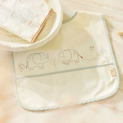 Lot de 2 bavoirs plastifiés Elephant Tales
