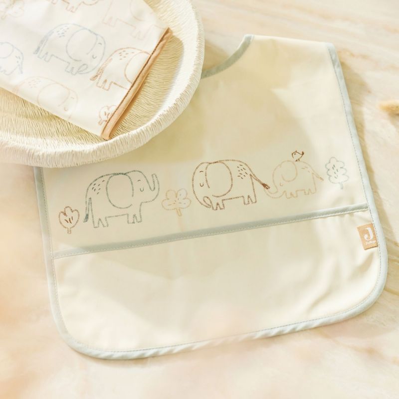 Lot de 2 bavoirs plastifiés Elephant Tales Jollein Ambiance 2