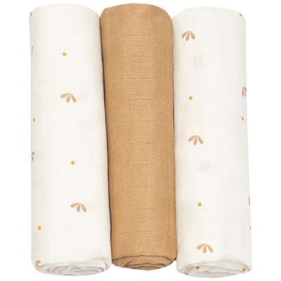 Lot de 3 langes en mousseline Gatsby écru (70 x 70 cm)