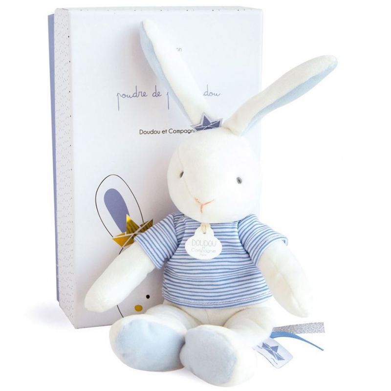 Coffret peluche Lapin matelot Poudre de Perlidoudou (25 cm) Doudou et Compagnie