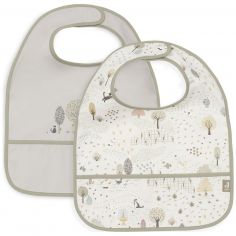 Lot de 2 bavoirs plastifiés Tiny Park - Jollein