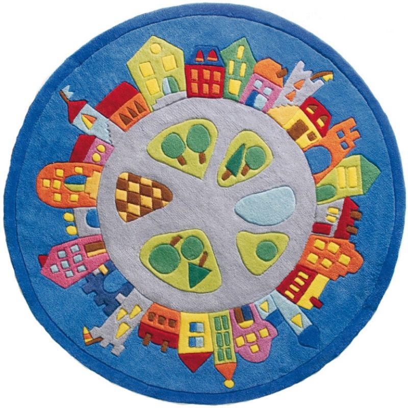 Tapis de chambre Ville (diamètre : 120cm) Haba