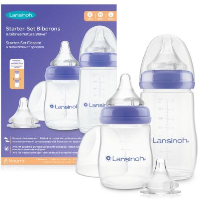 Coffret de naissance biberons et tétines Natural Wave® (160-240 ml) - Reconditionné Lansinoh
