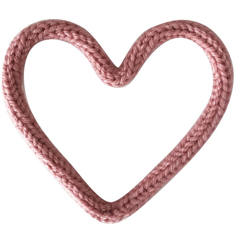 Déco murale petit coeur en tricotin (personnalisable) Charlie & June
