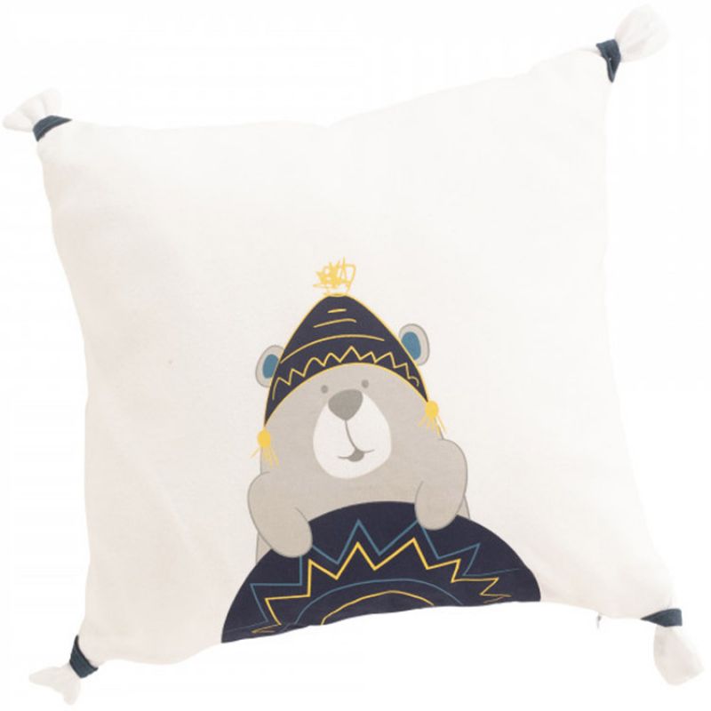 Coussin carré ours Lama M'ours (35 x 35 cm) Trois Kilos Sept