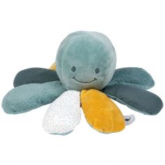 Peluche d'activités Pieuvre Lapidou vert-ocre (20 cm) - Nattou